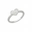Prsteň srdce s kamienkami striebro 925/1000 rhodiované - Velikost prstenu: 55