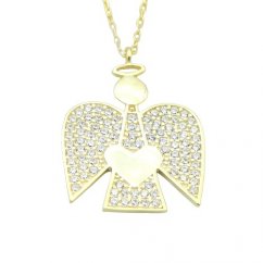 Stříbrný přívěšek pozlacený andělíček včetně řetízku