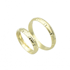 Snubní prsten stříbrný pozlacený 24k zlatem 4mm