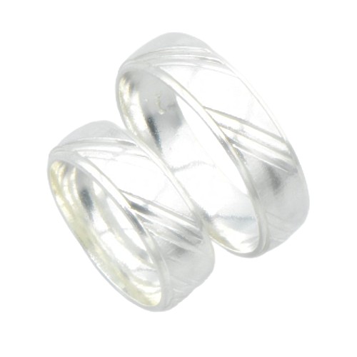 Snubní prstýnky stříbro 6mm - Velikost prstenu: 48