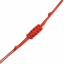 Červený textilný náramok pulzná krivka so srdiečkom zo striebra 925/1000