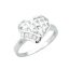 Prsten srdce s kamínky stříbro 925/1000 rhodiované - Velikost prstenu: 54