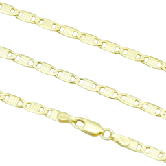 Stříbrný řetízek Valentino 3mm pozlacený 60cm