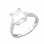 Stříbrný prsten s velkým zirkonem  10mm * 8mm - Velikost prstenu: 59