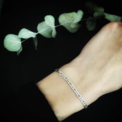 Stříbrný náramek 3mm rhodiovaný