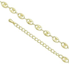Pozlacený řetízek na nohu z chirurgické oceli 4mm