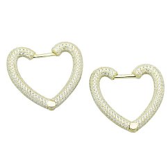 Náušnice stříbrné luxusní srdce 23mm pozlacené