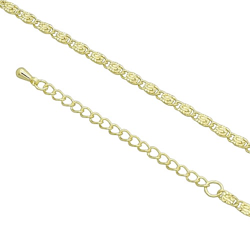 Řetízek pozlacený na nohu z chirurgické oceli vzor Snail 3mm