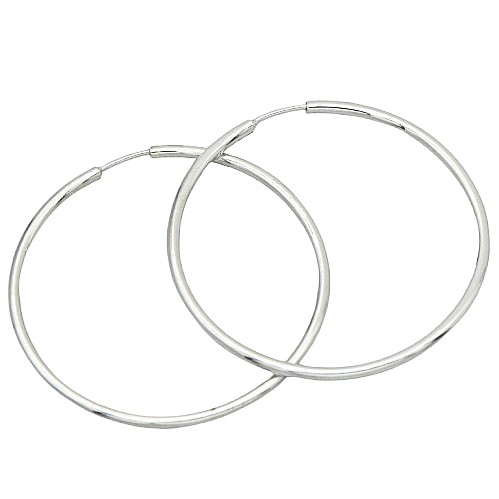 Strieborné náušnice kruhy 45mm rhodiované