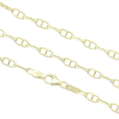 Stříbrný řetízek pozlacený vzor Marine 3mm délka 60cm