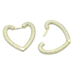 Náušnice stříbrné luxusní srdce 23mm pozlacené