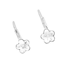 Stříbrné náušnice Swarovski kytičky Crystal 6mm