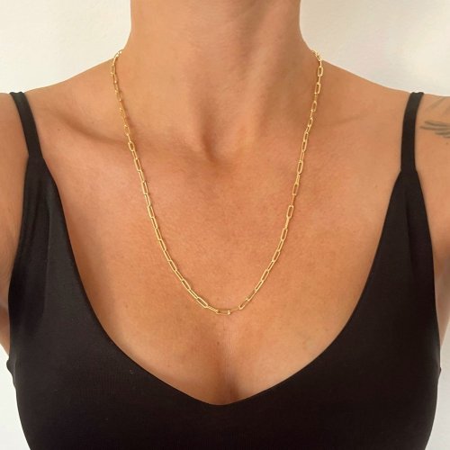 Stříbrný řetízek 9mm * 3mm pozlacený 60cm