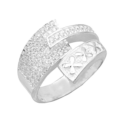 Výrazný prsten s kamínky stříbro 925/1000