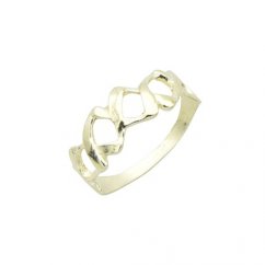 Stříbrný prsten pozlacený pletený 2mm