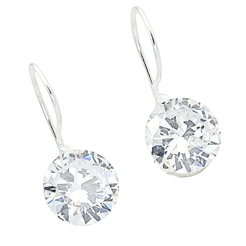 Náušnice stříbrné 22mm s kulatým zirkonem