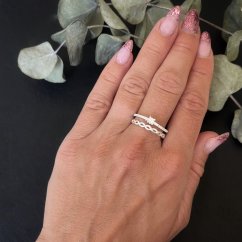 Stříbrný prsten luxusní se zirkony