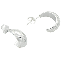 Stříbrné půlkruhy vzorované průměr 13mm