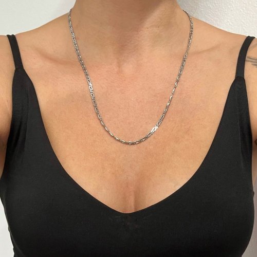 Stříbrný řetízek 3mm rhodiovaný 60cm