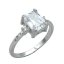 Stříbrný prsten s velkým zirkonem  9mm * 7mm - Velikost prstenu: 57