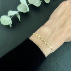 Stříbrný náramek vzor Marine 3mm pozlacený