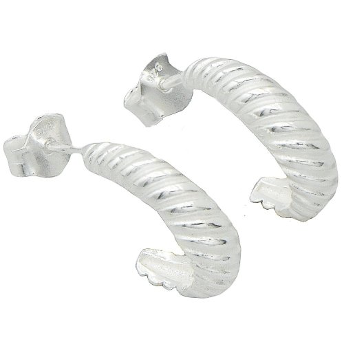 Stříbrné půlkruhy s rytím průměr 13mm