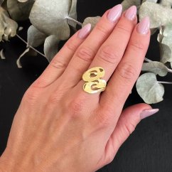 Stříbrný prsten dámský pozlacený 21mm