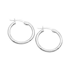 Stříbrné náušnice kruhy 19mm rhodiované