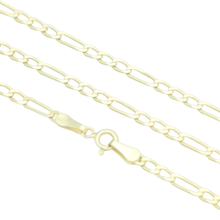 Stříbrný řetízek pozlacený figaro 3mm délka 60cm