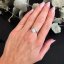 Prsten ve tvaru šikmého čtverce s bílými zirkony stříbro 925/1000 - Velikost prstenu: 53
