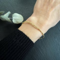 Stříbrný náramek dámský 2mm pozlacený