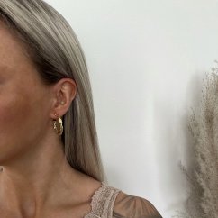 Stříbrné náušnice kruhy 31mm pozlacené