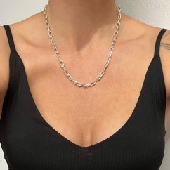 Stříbrný řetízek velké oka 10mm*5mm