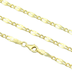 Stříbrný řetízek 4mm pozlacený 60cm