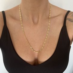 Stříbrný řetízek 4mm pozlacený 60cm