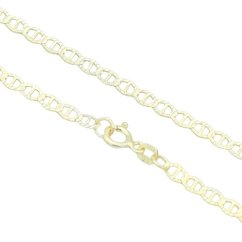 Stříbrný náramek vzor Marine 3mm pozlacený