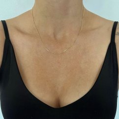 Pozlacený stříbrný řetízek lanko na přívěšek 55cm
