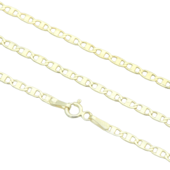 Stříbrný řetízek vzor Marine 3mm pozlacený 55cm