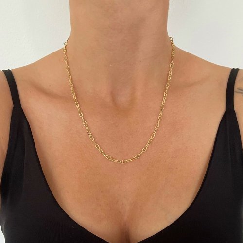 Stříbrný řetízek pozlacený vzor Marine 4mm