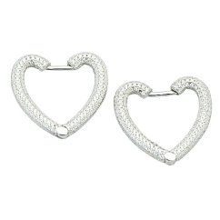 Náušnice stříbrné luxusní srdce 23mm rhodiované