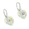 Strieborné náušnice Swarovski crystal AB srdce 28mm