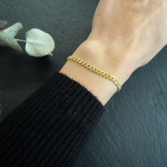 Náramek očka 4mm stříbro 925/1000 pozlacené