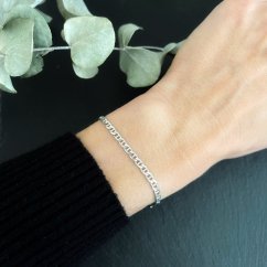 Stříbrný náramek vzor Marine 3mm rhodiovaný