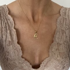 Stříbrný přívěšek pozlacený symbol euro