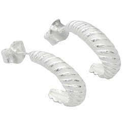 Stříbrné půlkruhy s rytím průměr 13mm