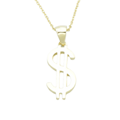 Stříbrný přívěšek pozlacený symbol dolar