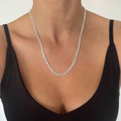 Stříbrný řetízek  vzorovaný 4mm délka 55cm