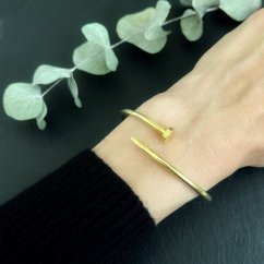 Pozlacený náramek ve tvaru hřebíku 3mm stříbro 925/1000