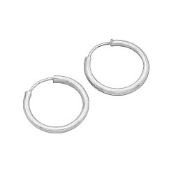 Strieborné náušnice kruhy rhodiované 14mm