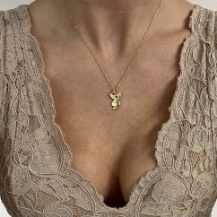 Stříbrný přívěšek pozlacený zajíček Playboy 23mm